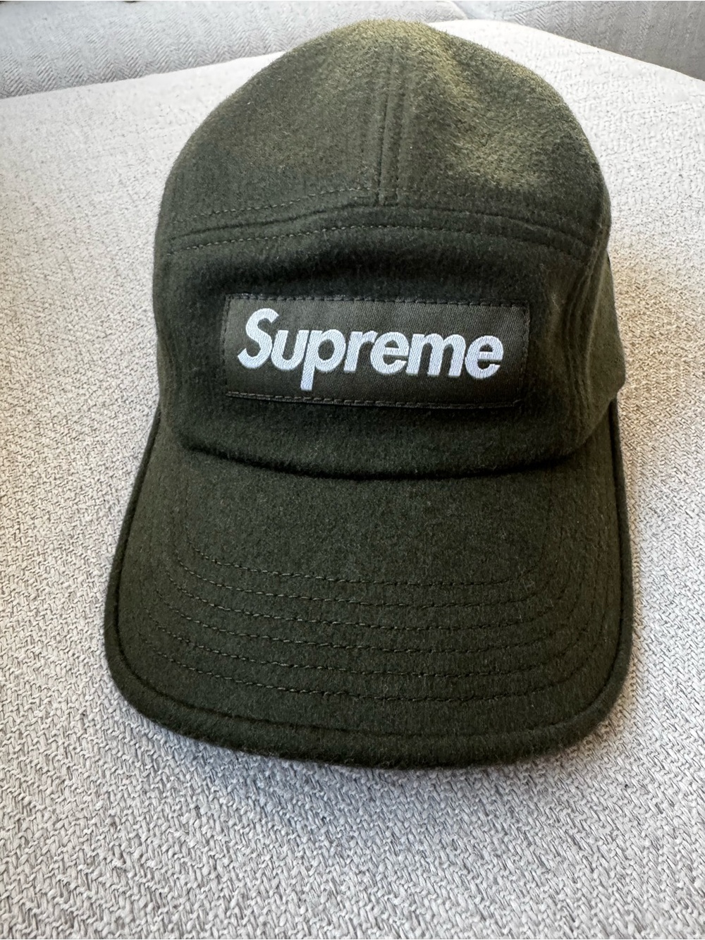 Supreme Olive Green Wool Camp Cap